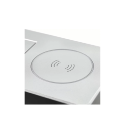 GTV Lighting - Bloc prise à encastrer AVARO - chargeur induction - 1 prise - 2 USB - Aluminium - Réf.: AE-PB1FAVAP-53