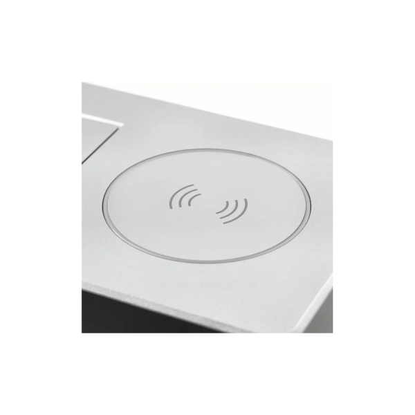 GTV Lighting - Bloc prise à encastrer AVARO - chargeur induction - 1 prise - 2 USB - Aluminium - Réf.: AE-PB1FAVAP-53