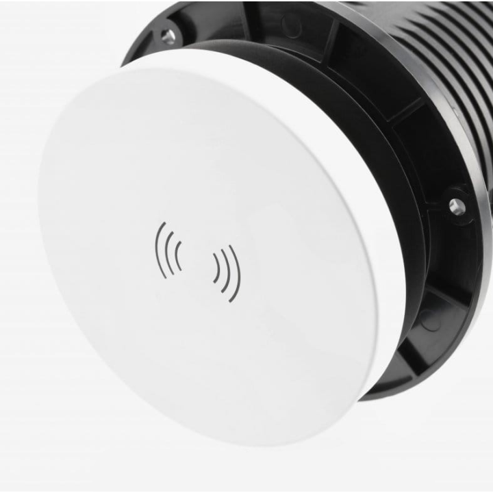 GTV Lighting - Multiprise encastrable Ø80 mm - 2 x 2P+T - USB A+C - chargeur inductif 10W - Argent - Réf.: AE-BPW2FCAM-10
