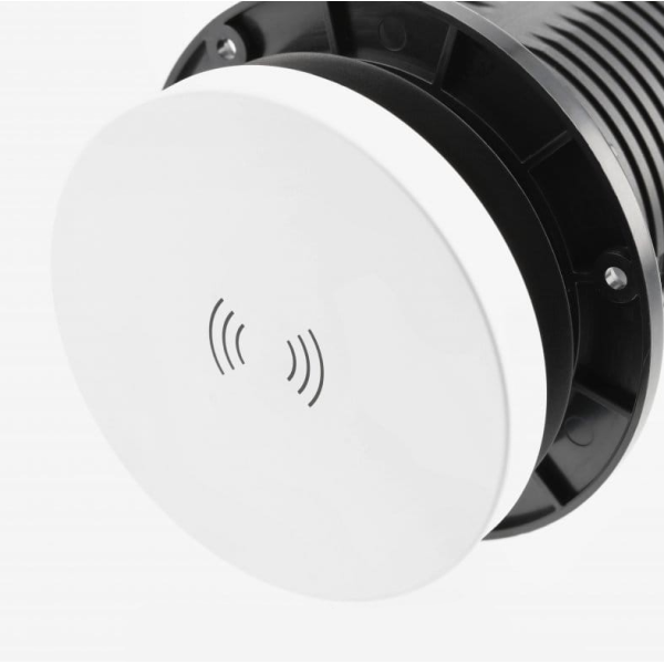 GTV Lighting - Multiprise encastrable Ø80 mm - 2 x 2P+T - USB A+C - chargeur inductif 10W - Argent - Réf.: AE-BPW2FCAM-10