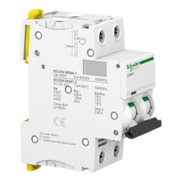 Schneider - Acti9 - iC60N - Disjoncteur - 2P - 50A - 6kA - courbe D - Réf : A9F75250