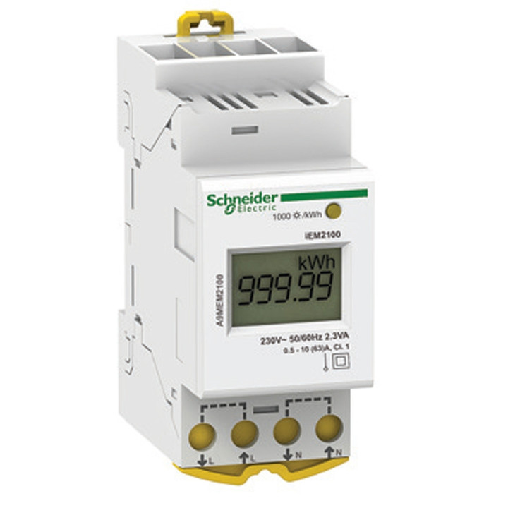 Schneider - Acti 9- Compteur d'énergie 230V - MONO IM1 - 63A - Réf : A9MEM2100