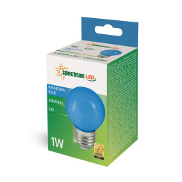 Spectrum - Ampoule LED E27  1W - Angle 270° - Bleu - 20lm - Réf : WOJ+11797