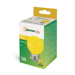 Spectrum - Ampoule LED E27  1W - Angle 270° - Jaune - 20lm - Réf : WOJ+11798