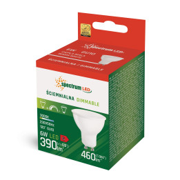 Spectrum - Ampoule LED GU10 6W - Angle 120° - 3000K - 460lm - Dimmable - Réf : WOJ+14384
