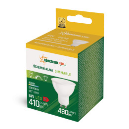 Spectrum - Ampoule LED GU10 6W - Angle 120° - 4000K - 480lm - Dimmable - Réf : WOJ+14385