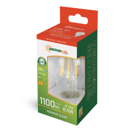 Spectrum - Ampoule - LED E27 GLS 8,5W COG - Angle 300° - 2700K - 1100lm - Réf : WOJ+14595