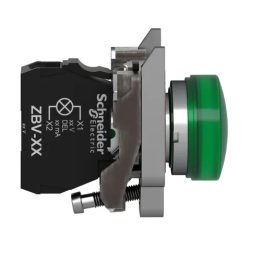 Schneider - Harmony XB4 - Voyant lumineux LED D22 - IP66 - vert - 230V - Réf : XB4BVM3
