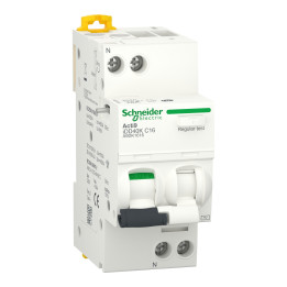 Schneider - Acti9 - iDD40K - Disj diff - 16A - 1P+N - type AC - 4,5kA - 30mA - Réf : A9DK1616