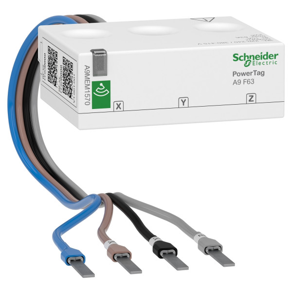 Schneider - PowerTag - Capteur de mesure radio-fréquence - Vigi DT40/iC60 - 3P+N - 63A - am/av - Réf : A9MEM1570
