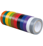 Eur\'Ohm - Lot de 10 rubans isolants adhésifs - Couleurs panachés - Chatterton - 15mm x 10m