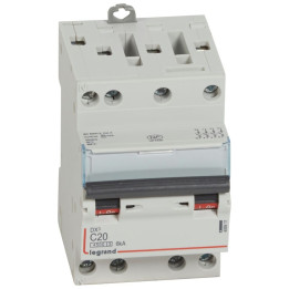 Legrand - Disjoncteur 4P DX3 - 20A - 6kA - courbe C - Réf : 406911
