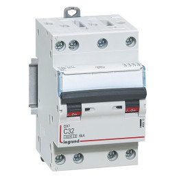 Legrand - Disjoncteur 4P DX3 - 32A - 6kA - courbe C - Réf : 406913