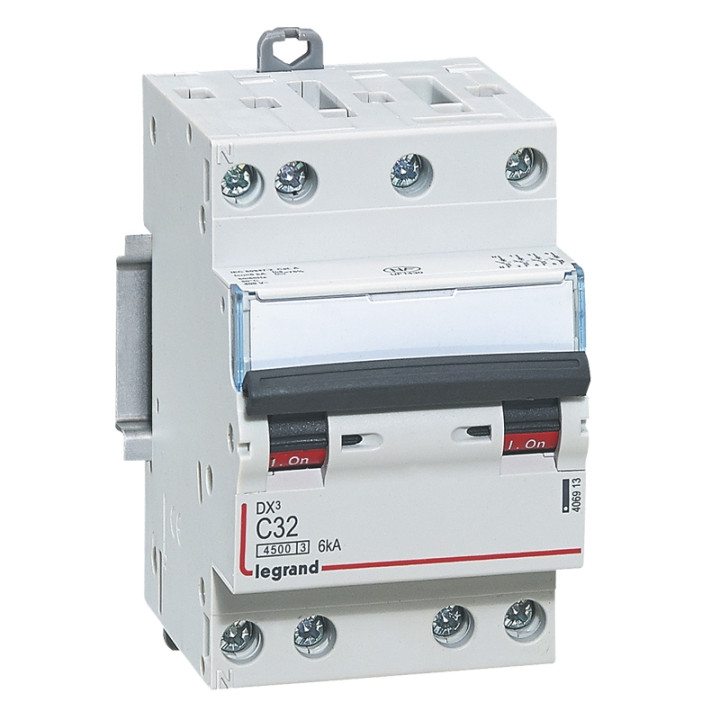 Legrand - Disjoncteur 4P DX3 - 32A - 6kA - courbe C - Réf : 406913