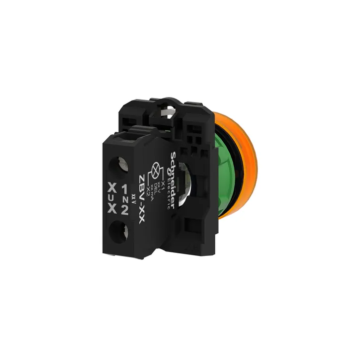 Schneider - Harmony XB5 - Voyant Orange rond Ø22 - IP66 - LED intégrée - 240 V  - Réf : XB5AVM5