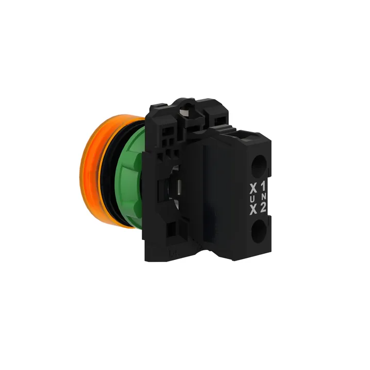 Schneider - Harmony XB5 - Voyant Orange rond Ø22 - IP66 - LED intégrée - 240 V  - Réf : XB5AVM5