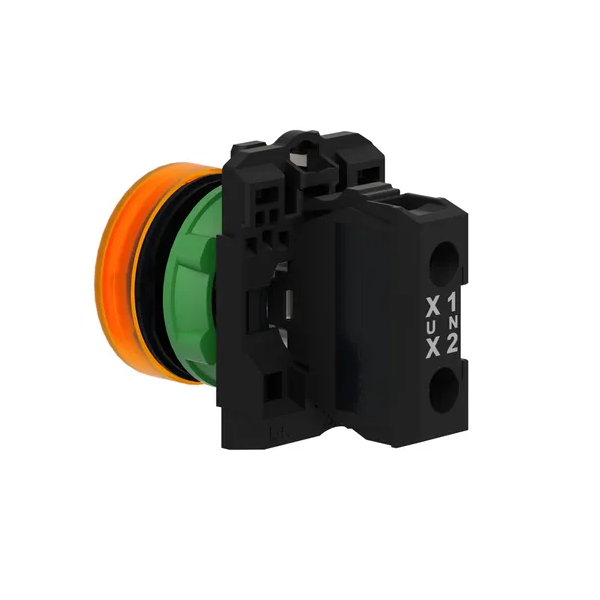 Schneider - Harmony XB5 - Voyant Orange rond Ø22 - IP66 - LED intégrée - 240 V  - Réf : XB5AVM5