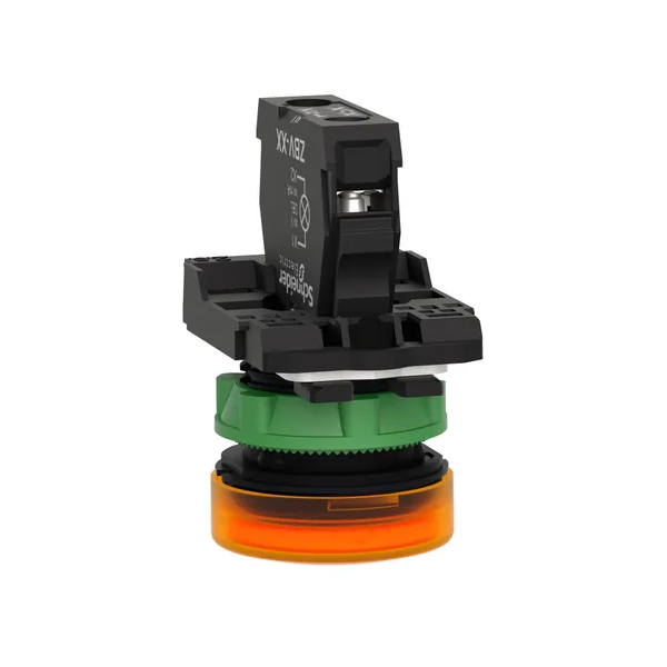 Schneider - Harmony XB5 - Voyant Orange rond Ø22 - IP66 - LED intégrée - 240 V  - Réf : XB5AVM5