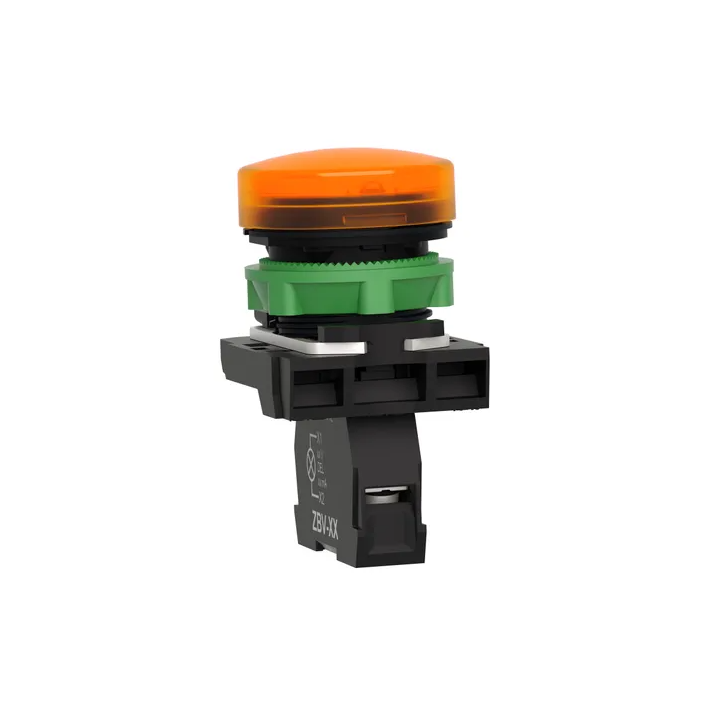 Schneider - Harmony XB5 - Voyant Orange rond Ø22 - IP66 - LED intégrée - 240 V  - Réf : XB5AVM5