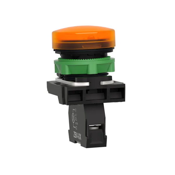 Schneider - Harmony XB5 - Voyant Orange rond Ø22 - IP66 - LED intégrée - 240 V  - Réf : XB5AVM5