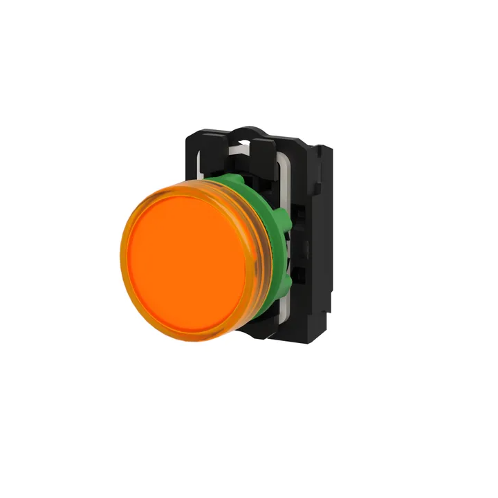 Schneider - Harmony XB5 - Voyant Orange rond Ø22 - IP66 - LED intégrée - 240 V  - Réf : XB5AVM5