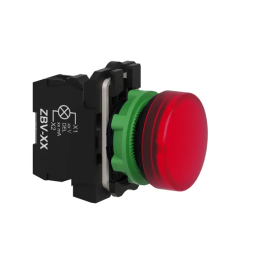 Schneider - Harmony XB5 - Voyant Rouge rond Ø22 - IP66 - LED intégrée - 240V - Réf : XB5AVM4