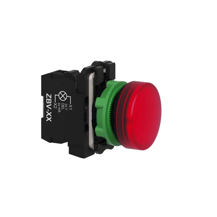Schneider - Harmony XB5 - Voyant Rouge rond Ø22 - IP66 - LED intégrée - 240V - Réf : XB5AVM4