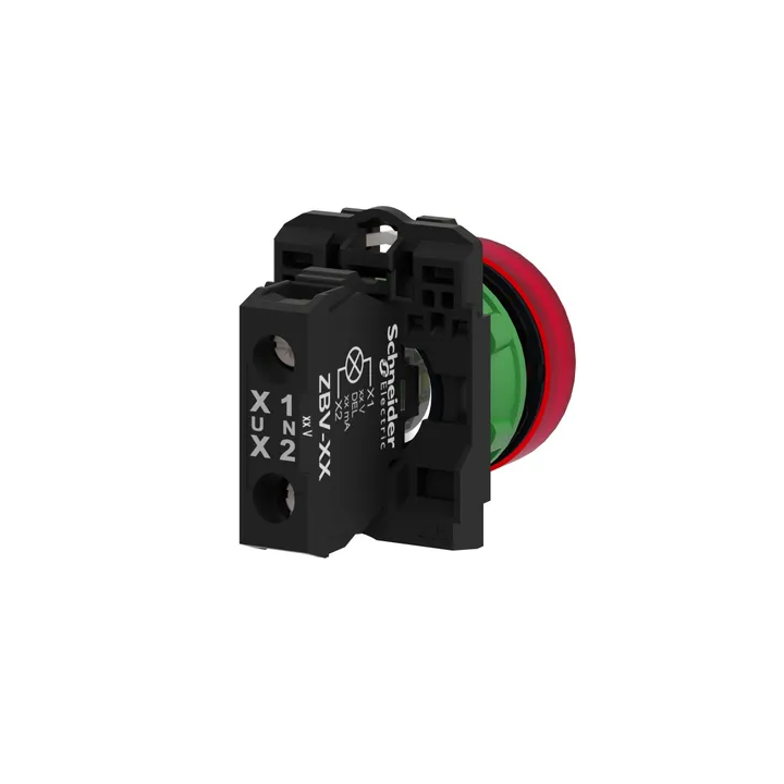 Schneider - Harmony XB5 - Voyant Rouge rond Ø22 - IP66 - LED intégrée - 240V - Réf : XB5AVM4