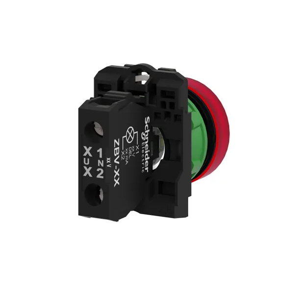 Schneider - Harmony XB5 - Voyant Rouge rond Ø22 - IP66 - LED intégrée - 240V - Réf : XB5AVM4