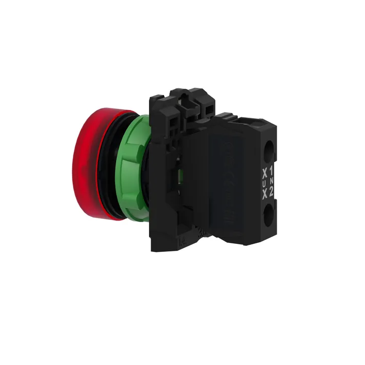 Schneider - Harmony XB5 - Voyant Rouge rond Ø22 - IP66 - LED intégrée - 240V - Réf : XB5AVM4