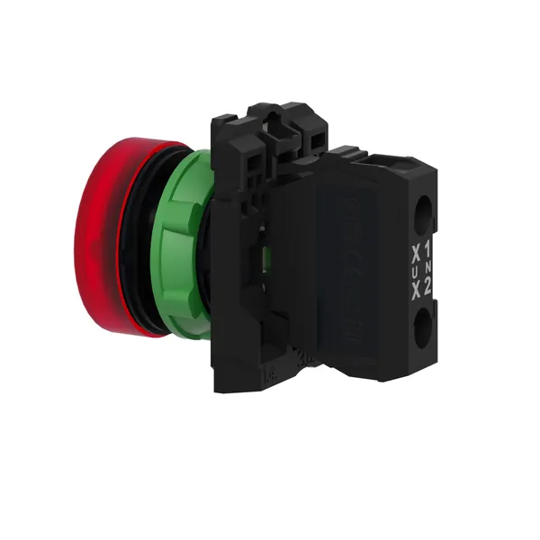 Schneider - Harmony XB5 - Voyant Rouge rond Ø22 - IP66 - LED intégrée - 240V - Réf : XB5AVM4