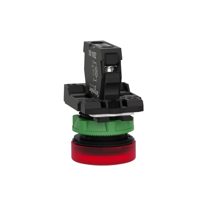 Schneider - Harmony XB5 - Voyant Rouge rond Ø22 - IP66 - LED intégrée - 240V - Réf : XB5AVM4