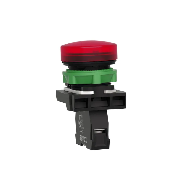 Schneider - Harmony XB5 - Voyant Rouge rond Ø22 - IP66 - LED intégrée - 240V - Réf : XB5AVM4