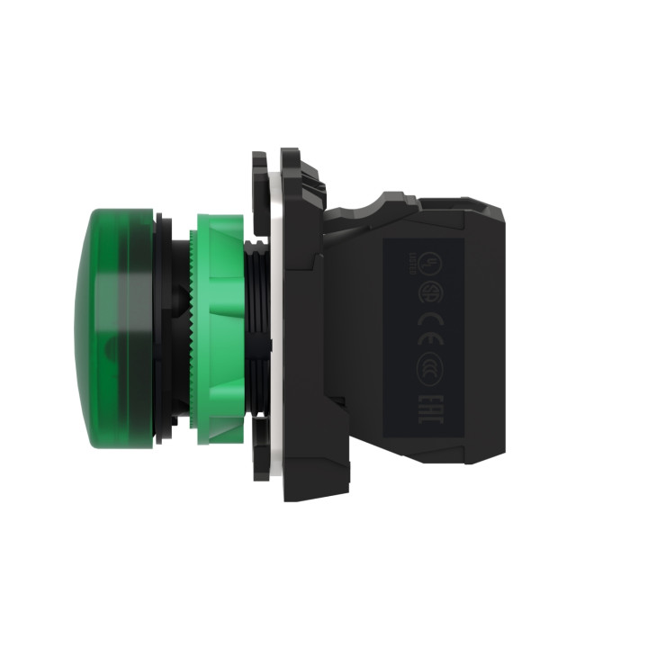 Schneider - Harmony XB5 - Voyant Vert rond Ø22 - IP66 - LED intégrée - 24V - Réf : XB5AVB3