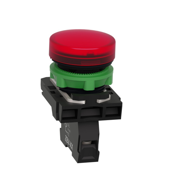 Schneider - Harmony XB5 - Voyant Rouge rond Ø22 - IP66 - LED intégrée - 24V - Réf : XB5AVB4