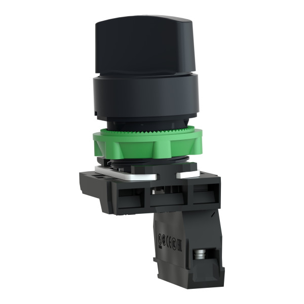 Schneider - Harmony CB5 - Bouton tournant noir Ø22 - à manette - 2 positions - 1F - Réf : XB5AD21