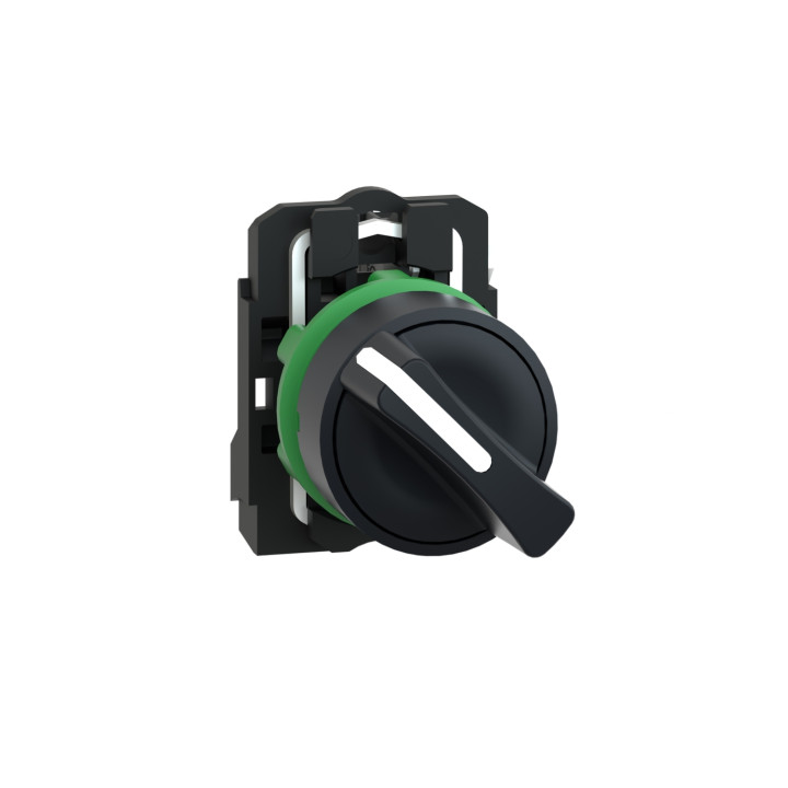Schneider - Harmony CB5 - Bouton tournant noir Ø22 - à manette - 2 positions - 1F - Réf : XB5AD21