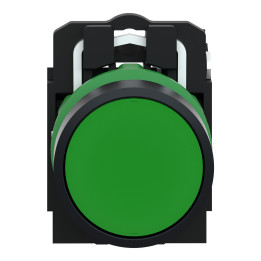 Schneider - Harmony XB5 - Bouton poussoir à impulsion Ø22 - 1F - vert - vis étrier -  Réf : XB5AA31
