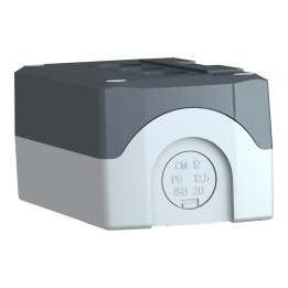 Schneider - Harmony boite - 3 trous - couvercle gris foncé - fond gris clair - Réf : XALD03