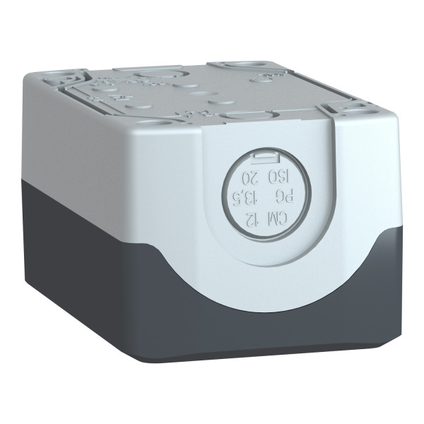 Schneider - Harmony boite - 2 trous - couvercle gris foncé - fond gris clair - Réf : XALD02
