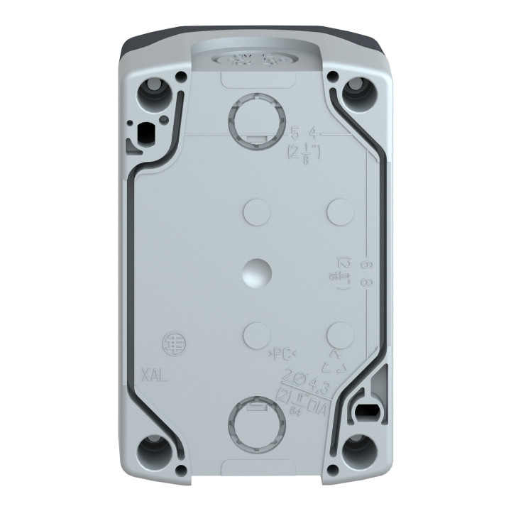 Schneider - Harmony boite - 2 trous - couvercle gris foncé - fond gris clair - Réf : XALD02