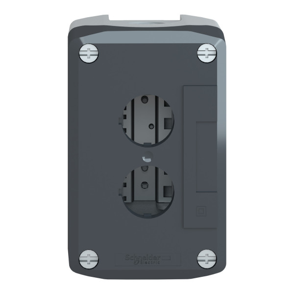 Schneider - Harmony boite - 2 trous - couvercle gris foncé - fond gris clair - Réf : XALD02