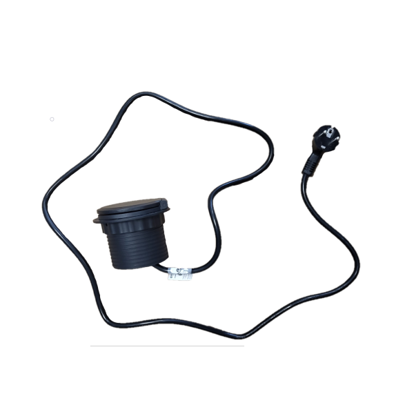 GTV Lighting - Bloc prise encastrable - chargeur induction 5W - 1 prise, 2 USB, RJ45 et HDMI - Noir - Réf.: AE-BPW1FACP-20