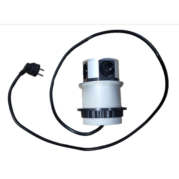 GTV Lighting - Multiprise encastrable COMFORT Ø100 - 3 x 2P+T + 2 x USB-A -Réf.: AE-BPW3U100U-53