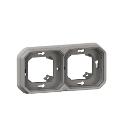 Legrand Plexo - Support plaque étanche - Encastré - 2 postes - Horizontal ou vertical - Gris - Réf : 069683L