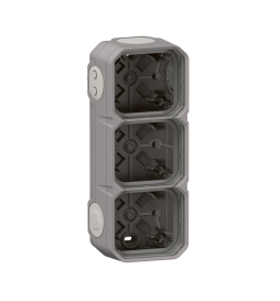 Legrand Plexo - Boîtier saillie étanche composable - 3 postes - horizontal/vertical - sans cloison - gris - Réf : 069680L
