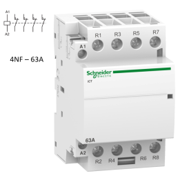 Schneider - Acti9 - Contacteur iCT - 63A - 4NF - 230/240V - 50Hz - Réf : A9C20867