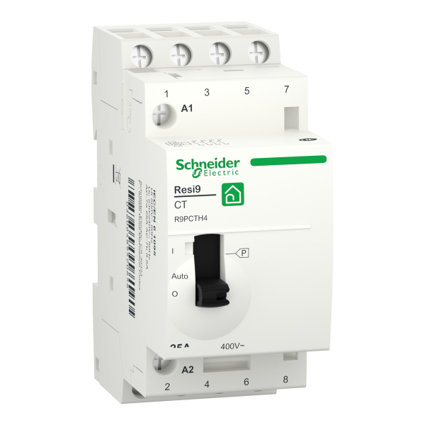 Schneider -  contacteur heures creuses - 4NO 25A - commande manuelle - Réf : R9PCTH4