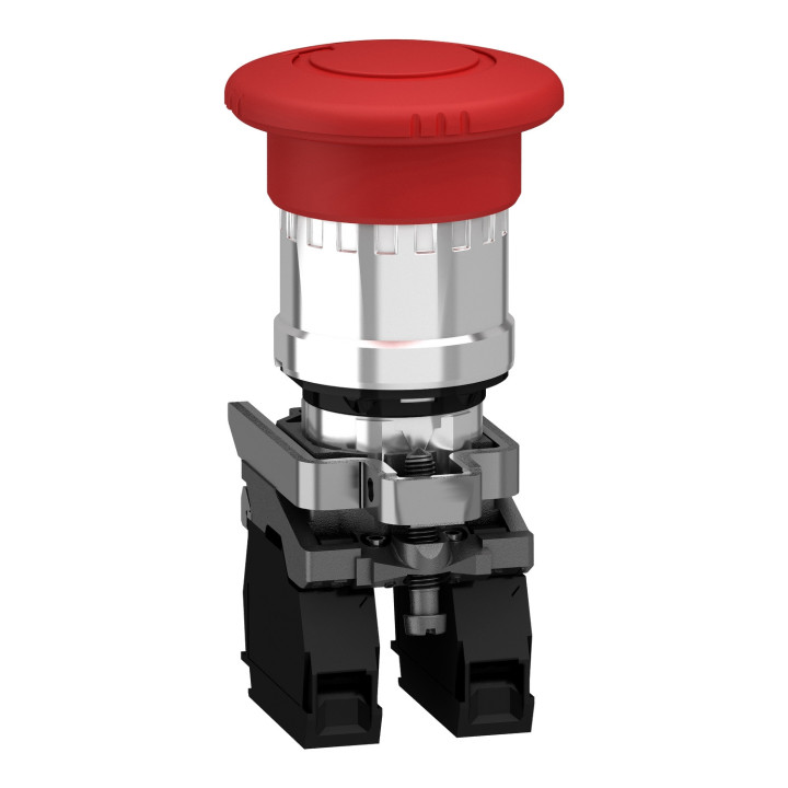 Schneider - Harmony XB4 - Arrêt d'urgence rouge Ø22- tête Ø 40 - tourner pour déverrouiller - 2O - Réf : XB4BS8444