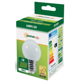 Spectrum - Ampoule LED E27  1W - Angle 270° - 6000K - 55lm - Réf : WOJ+11794